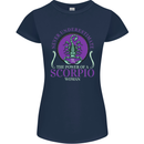 The Power of a Scorpio Woman Star Sign Womens Petite Cut T-Shirt Navy Blue