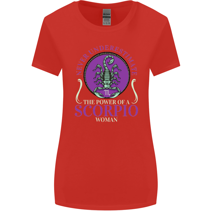 The Power of a Scorpio Woman Star Sign Womens Wider Cut T-Shirt Red