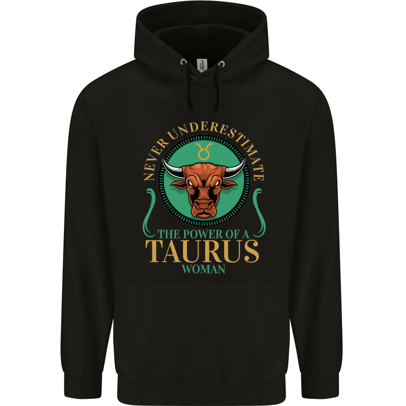 The Power of a Taurus Woman Star Sign Childrens Kids Hoodie Black