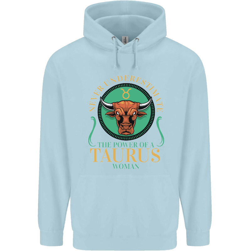 The Power of a Taurus Woman Star Sign Childrens Kids Hoodie Light Blue