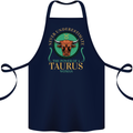 The Power of a Taurus Woman Star Sign Cotton Apron 100% Organic Navy Blue