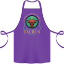 The Power of a Taurus Woman Star Sign Cotton Apron 100% Organic Purple