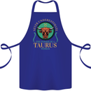 The Power of a Taurus Woman Star Sign Cotton Apron 100% Organic Royal Blue