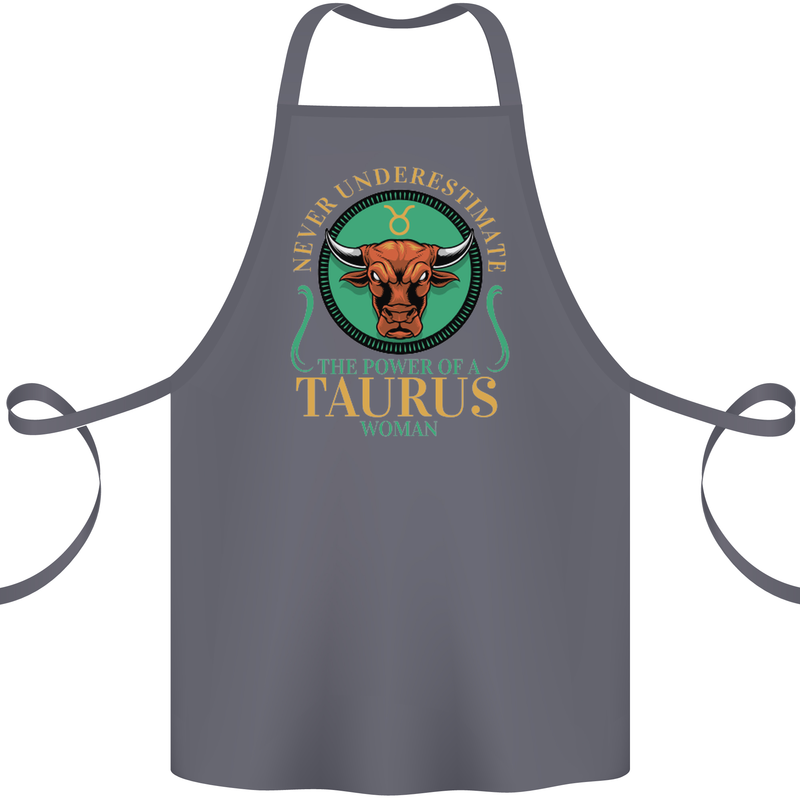 The Power of a Taurus Woman Star Sign Cotton Apron 100% Organic Steel