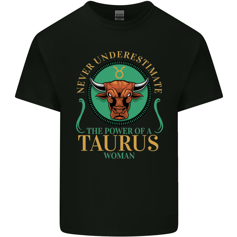 The Power of a Taurus Woman Star Sign Kids T-Shirt Childrens Black