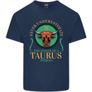 The Power of a Taurus Woman Star Sign Kids T-Shirt Childrens Navy Blue