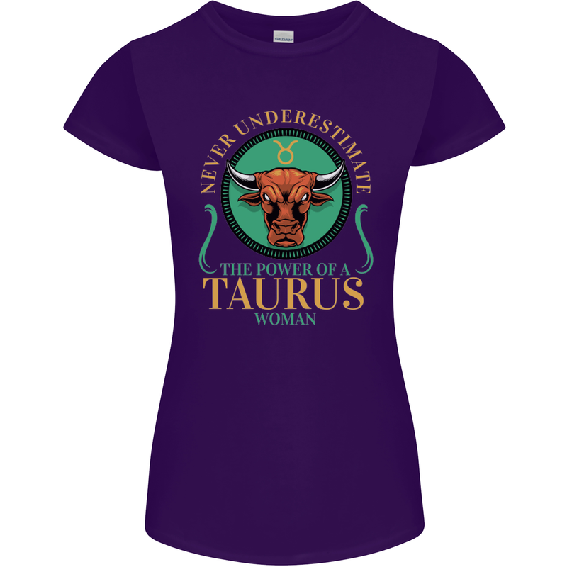 The Power of a Taurus Woman Star Sign Womens Petite Cut T-Shirt Purple