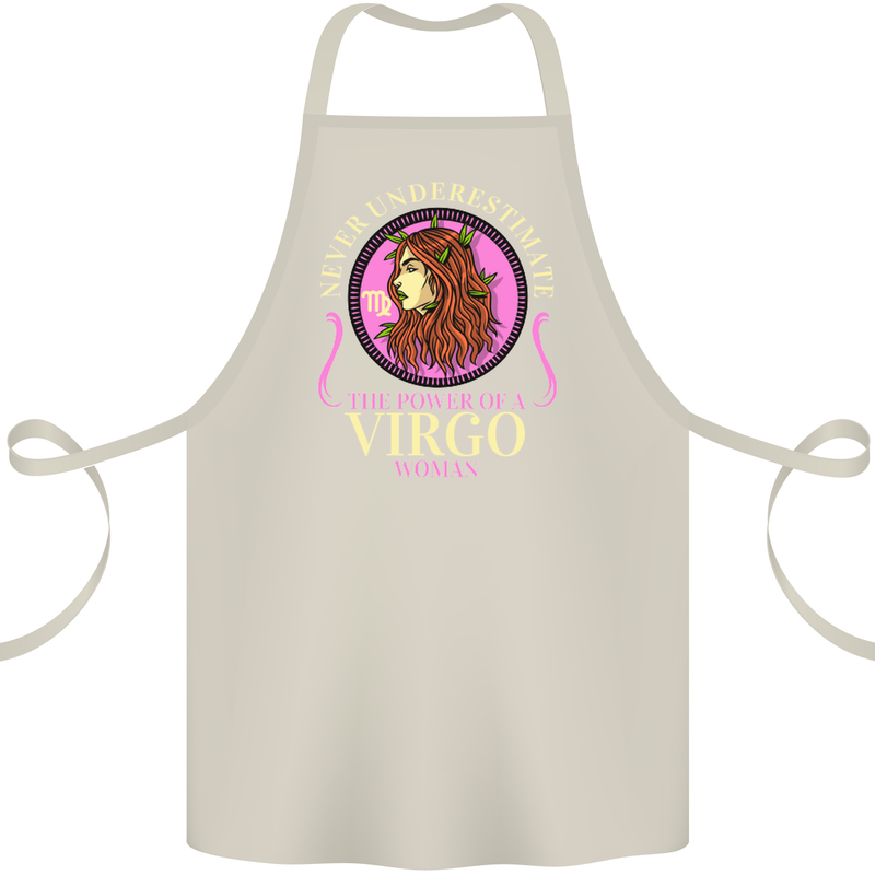 The Power of a Virgo Woman Star Sign Cotton Apron 100% Organic Natural