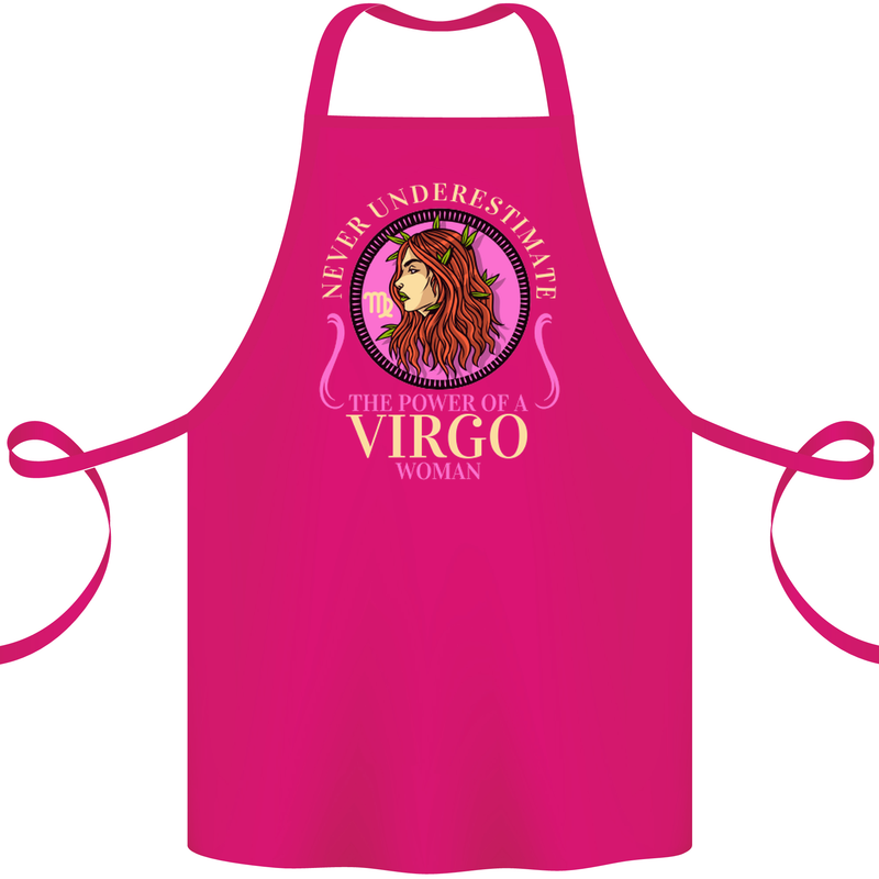 The Power of a Virgo Woman Star Sign Cotton Apron 100% Organic Pink