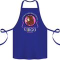 The Power of a Virgo Woman Star Sign Cotton Apron 100% Organic Royal Blue
