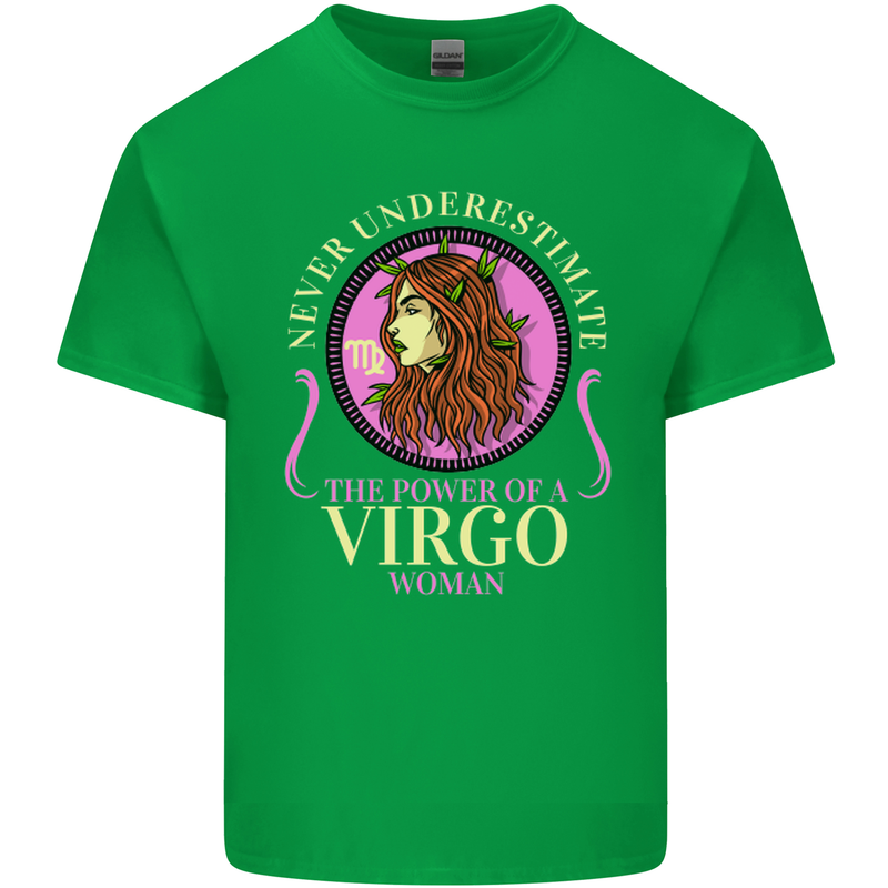 The Power of a Virgo Woman Star Sign Kids T-Shirt Childrens Irish Green