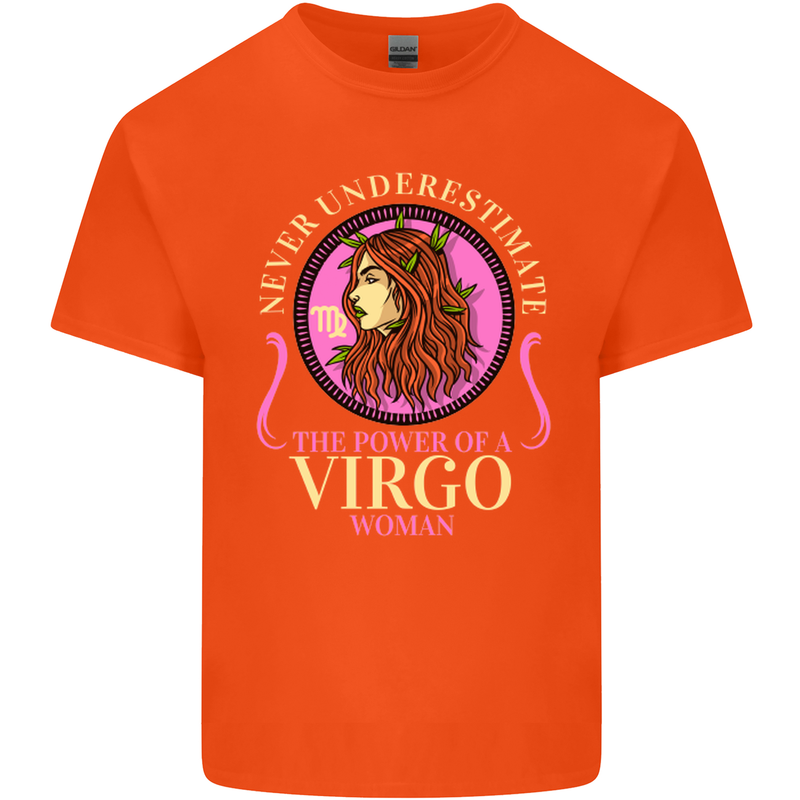 The Power of a Virgo Woman Star Sign Kids T-Shirt Childrens Orange