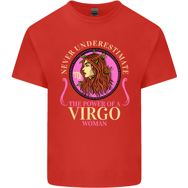 The Power of a Virgo Woman Star Sign Kids T-Shirt Childrens Red