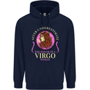 The Power of a Virgo Woman Star Sign Mens 80% Cotton Hoodie Navy Blue