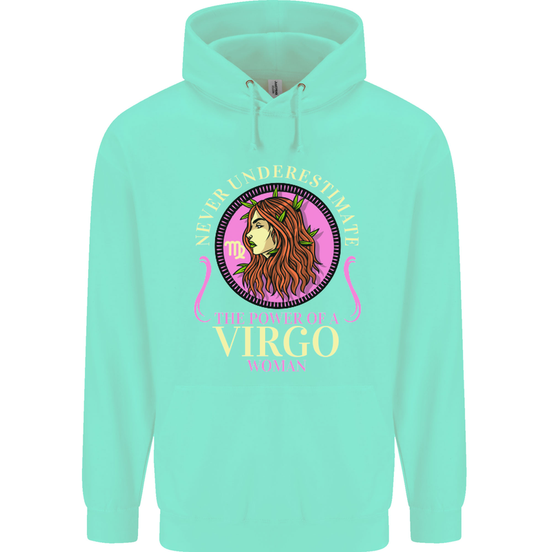 The Power of a Virgo Woman Star Sign Mens 80% Cotton Hoodie Peppermint