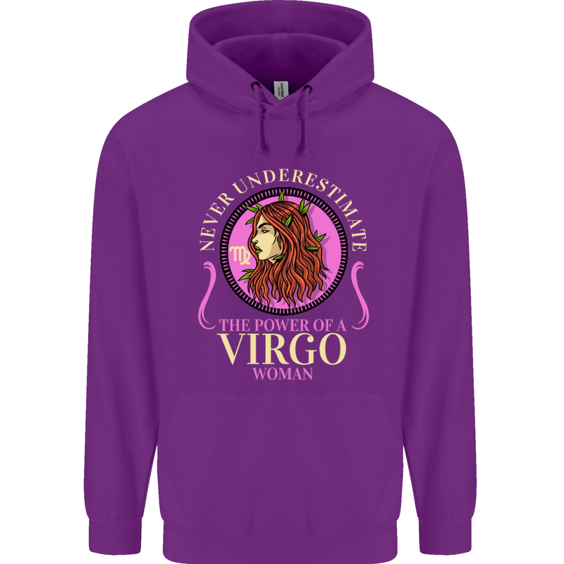 The Power of a Virgo Woman Star Sign Mens 80% Cotton Hoodie Purple