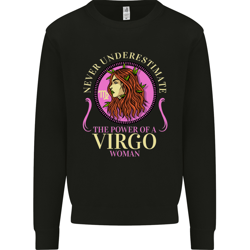 The Power of a Virgo Woman Star Sign Mens Sweatshirt Jumper Black