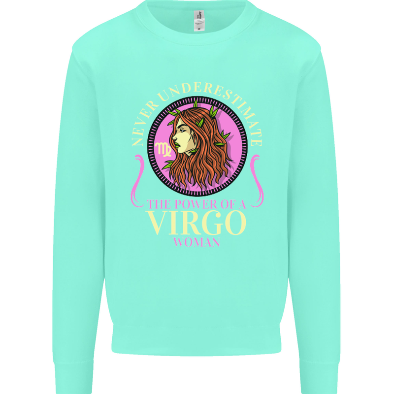 The Power of a Virgo Woman Star Sign Mens Sweatshirt Jumper Peppermint