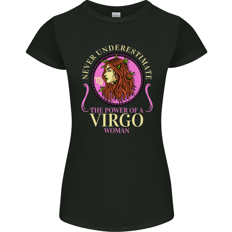 The Power of a Virgo Woman Star Sign Womens Petite Cut T-Shirt Black