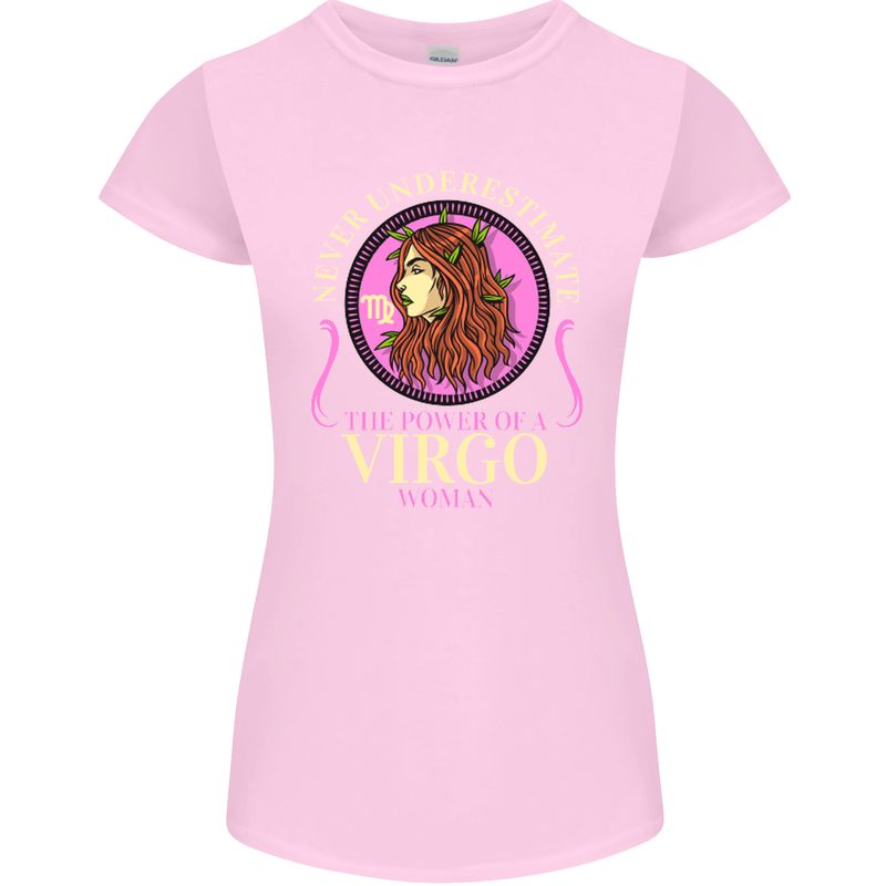 The Power of a Virgo Woman Star Sign Womens Petite Cut T-Shirt Light Pink