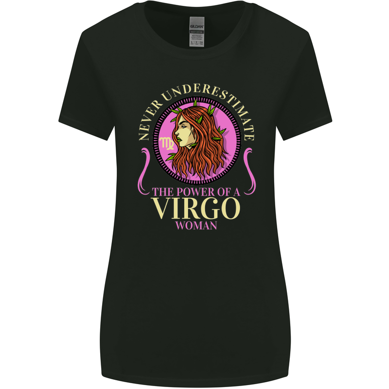 The Power of a Virgo Woman Star Sign Womens Wider Cut T-Shirt Black