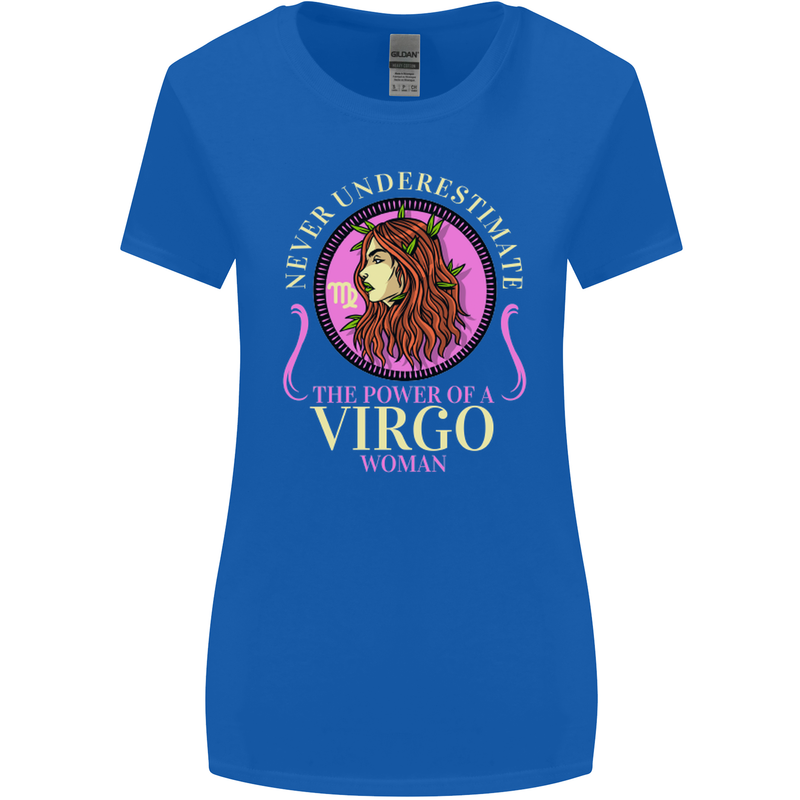The Power of a Virgo Woman Star Sign Womens Wider Cut T-Shirt Royal Blue
