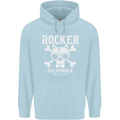 The Rocker Rock n Roll Music Skull Childrens Kids Hoodie Light Blue