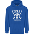 The Rocker Rock n Roll Music Skull Childrens Kids Hoodie Royal Blue