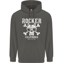 The Rocker Rock n Roll Music Skull Childrens Kids Hoodie Storm Grey