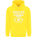 The Rocker Rock n Roll Music Skull Childrens Kids Hoodie Yellow