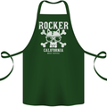 The Rocker Rock n Roll Music Skull Cotton Apron 100% Organic Forest Green