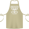 The Rocker Rock n Roll Music Skull Cotton Apron 100% Organic Khaki