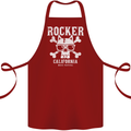The Rocker Rock n Roll Music Skull Cotton Apron 100% Organic Maroon