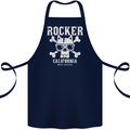 The Rocker Rock n Roll Music Skull Cotton Apron 100% Organic Navy Blue