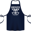 The Rocker Rock n Roll Music Skull Cotton Apron 100% Organic Navy Blue