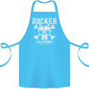 The Rocker Rock n Roll Music Skull Cotton Apron 100% Organic Turquoise