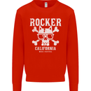 The Rocker Rock n Roll Music Skull Kids Sweatshirt Jumper Bright Red