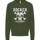 The Rocker Rock n Roll Music Skull Kids Sweatshirt Jumper Forest Green
