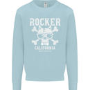 The Rocker Rock n Roll Music Skull Kids Sweatshirt Jumper Light Blue