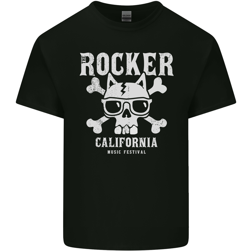 The Rocker Rock n Roll Music Skull Kids T-Shirt Childrens Black