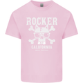 The Rocker Rock n Roll Music Skull Kids T-Shirt Childrens Light Pink