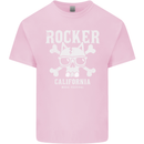 The Rocker Rock n Roll Music Skull Kids T-Shirt Childrens Light Pink