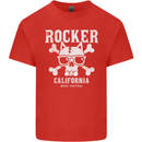 The Rocker Rock n Roll Music Skull Kids T-Shirt Childrens Red