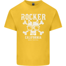 The Rocker Rock n Roll Music Skull Kids T-Shirt Childrens Yellow