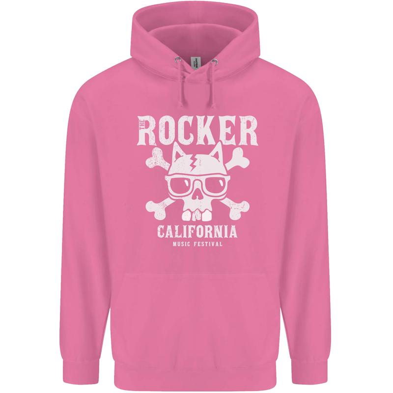 The Rocker Rock n Roll Music Skull Mens 80% Cotton Hoodie Azelea