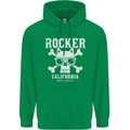 The Rocker Rock n Roll Music Skull Mens 80% Cotton Hoodie Irish Green