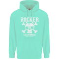 The Rocker Rock n Roll Music Skull Mens 80% Cotton Hoodie Peppermint
