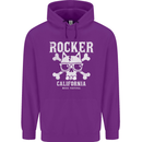 The Rocker Rock n Roll Music Skull Mens 80% Cotton Hoodie Purple