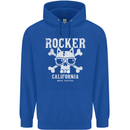 The Rocker Rock n Roll Music Skull Mens 80% Cotton Hoodie Royal Blue