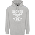 The Rocker Rock n Roll Music Skull Mens 80% Cotton Hoodie Sports Grey
